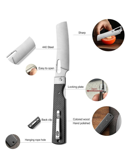 Cuchillo de Chef Plegable SENBON Nakiri Acero Inoxidable 440