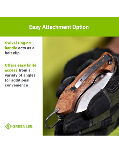 Cuchillo de bolsillo Greenlee 0652-28 Hawkbill con mango de madera