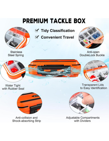 Kit de Accesorios de Pesca PLUSINNO 253pcs con Caja Organizada