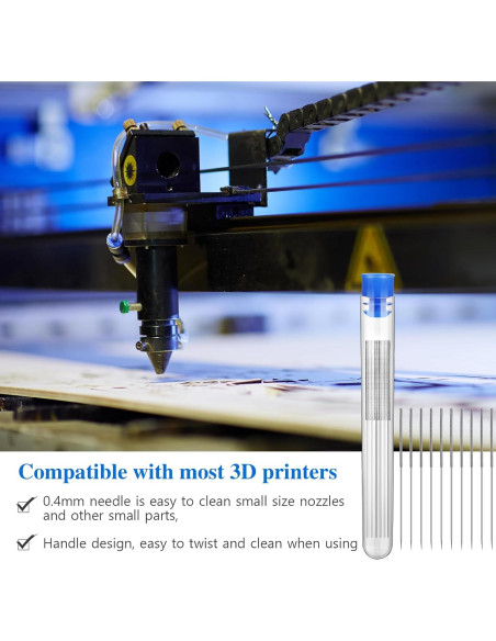 120 Agujas de Limpieza para Boquillas de Impresora 3D