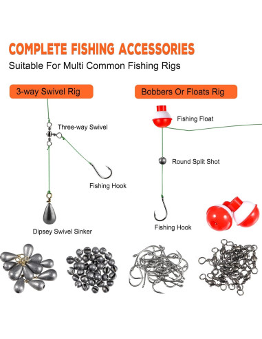 Kit de Accesorios de Pesca PLUSINNO 253pcs con Caja Organizada