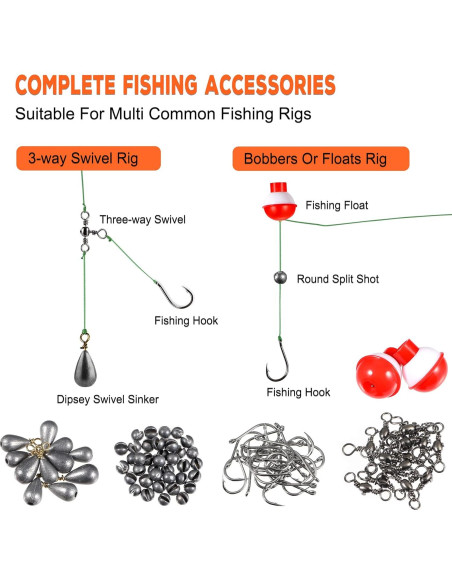 Kit de Accesorios de Pesca PLUSINNO 253pcs con Caja Organizada