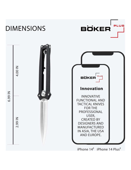 Cuchillo Daga Boker Plus Slike D2 17.8 cm Negro