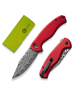 Cuchillo Plegable CIVIVI Stormhowl Damasco 8.38 cm Rojo