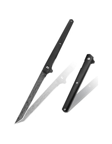 Cuchillo de bolsillo Kitory SK07TBL, plegable, acero inoxidable 9.65 cm