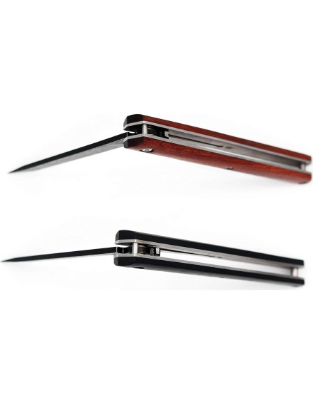 Cuchillo de bolsillo Kitory SK07TBL, plegable, acero inoxidable 9.65 cm