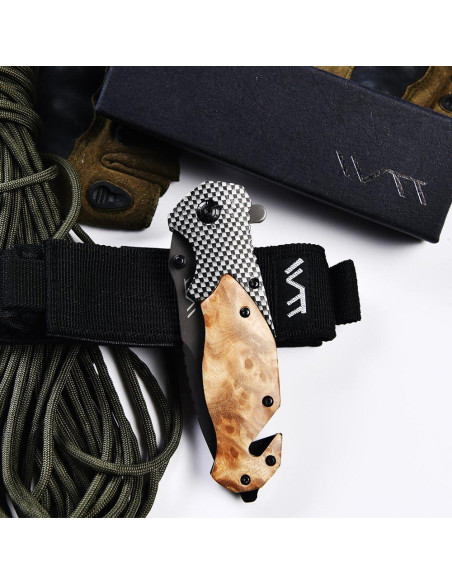 Cuchillo Plegable BGT de Caza con Cortador y Destornillador