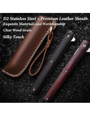 Cuchillo de bolsillo Kitory SK07TBL, plegable, acero inoxidable 9.65 cm