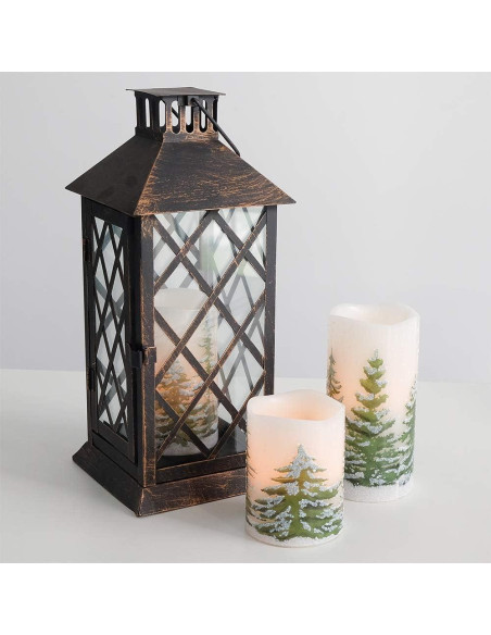 Velas LED Sin Llama Eldnacele 3 Pilares Decoración Navideña