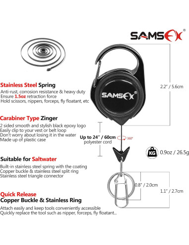Herramienta para Atar Nudos SAMSFX 4 en 1 con Cortador y Zinger
