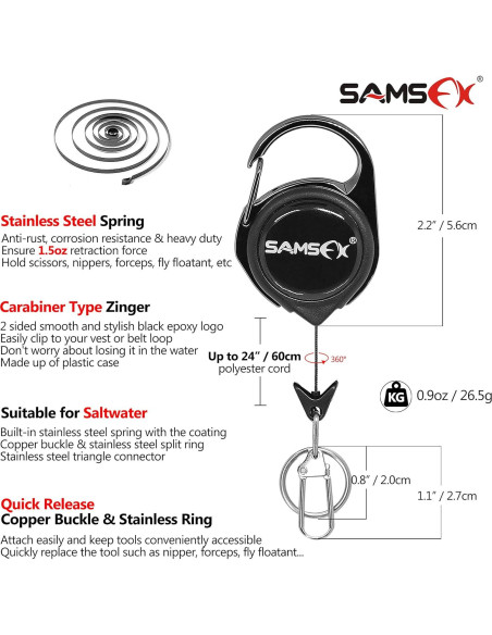Herramienta para Atar Nudos SAMSFX 4 en 1 con Cortador y Zinger