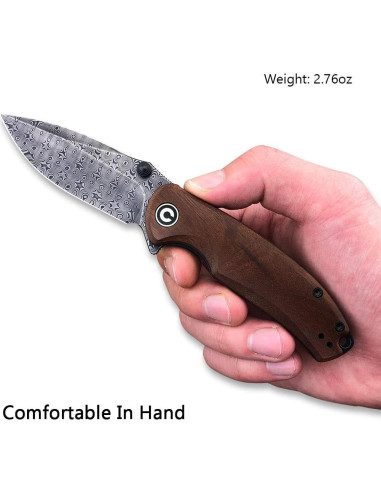Cuchillo de Bolsillo CIVIVI Pintail Damasco 7.54 cm Mango Madera