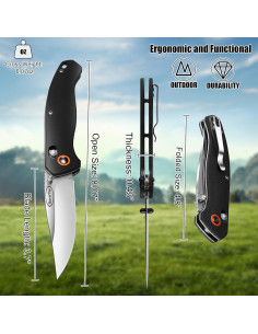 Cuchillo Plegable RoverTac 20.16 cm Acero Inoxidable 440C 2