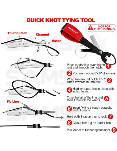 Herramienta para Atar Nudos SAMSFX 4 en 1 con Cortador y Zinger