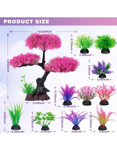 Plantas Artificiales para Acuarios Ameliade Rosa 11 cm 2