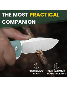 Cuchillo EDC Kizer Amicus 9Cr18MoV 7.5 cm Plegable con Clip 2