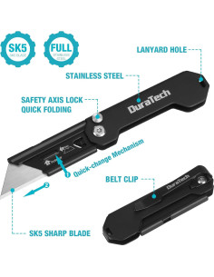Cuchillo Utility Plegable DURATECH DT202010 - Acero Inoxidable 2
