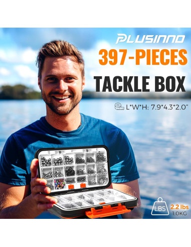 Kit de Pesca PLUSINNO 397pcs con Cebo y Accesorios