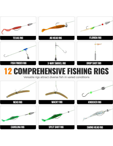 Kit de Pesca PLUSINNO 397pcs con Cebo y Accesorios