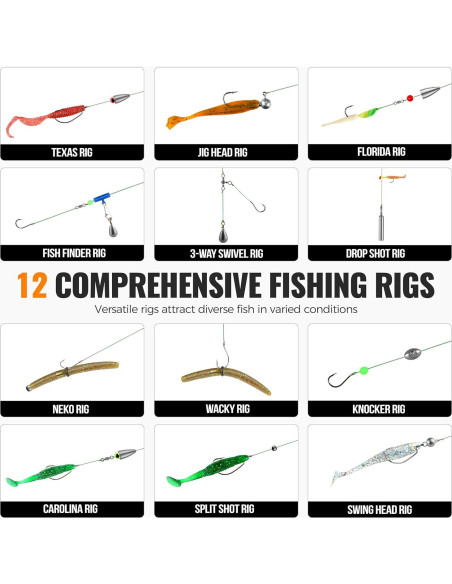 Kit de Pesca PLUSINNO 397pcs con Cebo y Accesorios