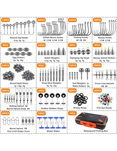 Kit de Pesca PLUSINNO 397pcs con Cebo y Accesorios
