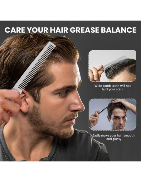 Peines Automáticos Plegables Canumer - Acero Inoxidable, 2 Piezas