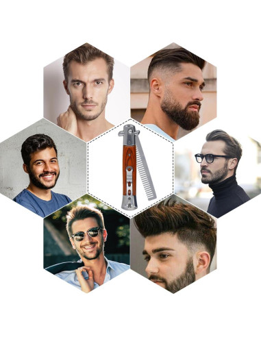 Peines Automáticos Plegables Canumer - Acero Inoxidable, 2 Piezas