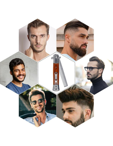 Peines Automáticos Plegables Canumer - Acero Inoxidable, 2 Piezas