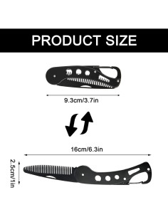 Peine Plegable de Acero Inoxidable YUERWOVER para Barba y Bigote 2