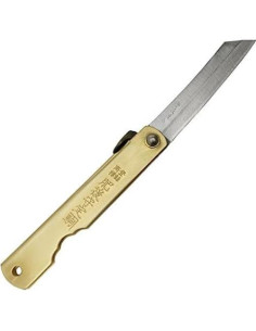 Cuchillo Plegable Higonokami Acero Papel Azul 90mm Japonés 2