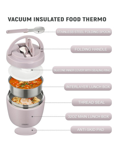 Termo de Sopa Itslife 0.95L Acero Inoxidable Aislado al Vacío