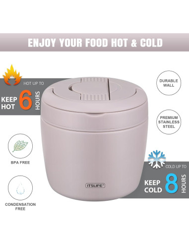 Termo de Sopa Itslife 0.95L Acero Inoxidable Aislado al Vacío