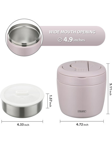 Termo de Sopa Itslife 0.95L Acero Inoxidable Aislado al Vacío