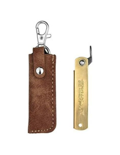 Cuchillo Plegable Higonokami 75mm Acero de Papel Azul con Funda