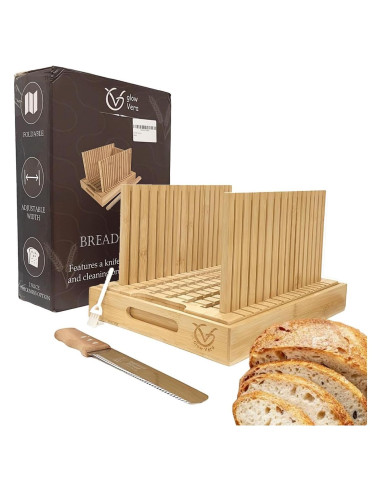 Cortador de Pan Ajustable Glowvera con Bandeja para Migas