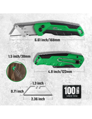 Cuchillo Utility Plegable SK con Cortador de Alambre y 4 Cuchillas