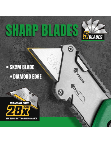 Cuchillo Utility Plegable SK con Cortador de Alambre y 4 Cuchillas