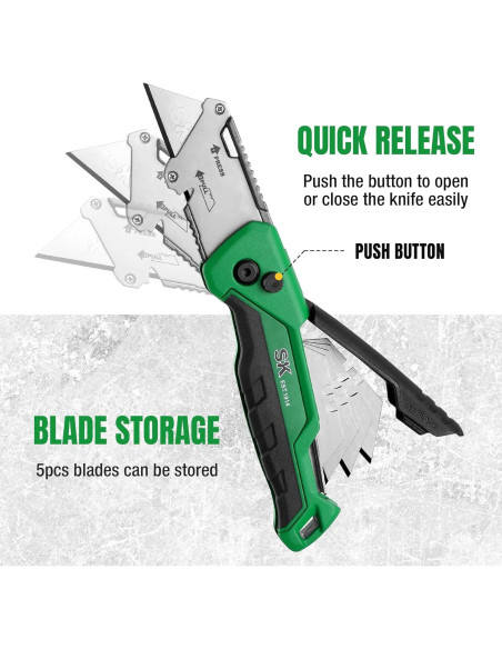 Cuchillo Utility Plegable SK con Cortador de Alambre y 4 Cuchillas