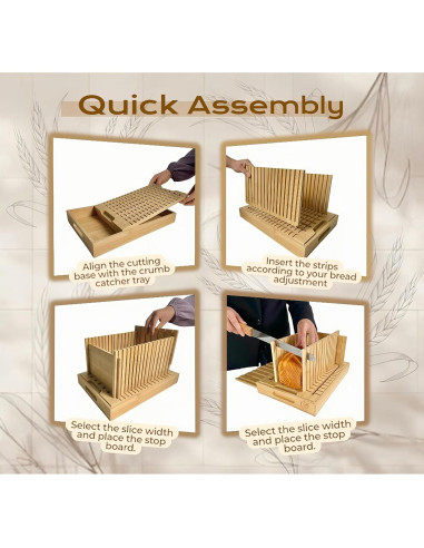 Cortador de Pan Ajustable Glowvera con Bandeja para Migas