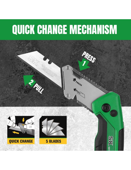 Cuchillo Utility Plegable SK con Cortador de Alambre y 4 Cuchillas