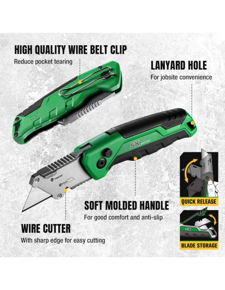 Cuchillo Utility Plegable SK con Cortador de Alambre y 4 Cuchillas