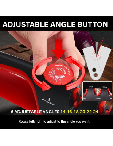 Afilador de cuchillos 4 en 1 HZXOKE, 6 ángulos ajustables