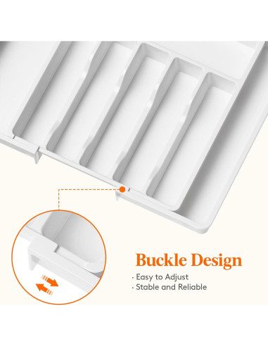 Organizador de Cubiertos Lifewit Expandible 2 Piezas Blanco