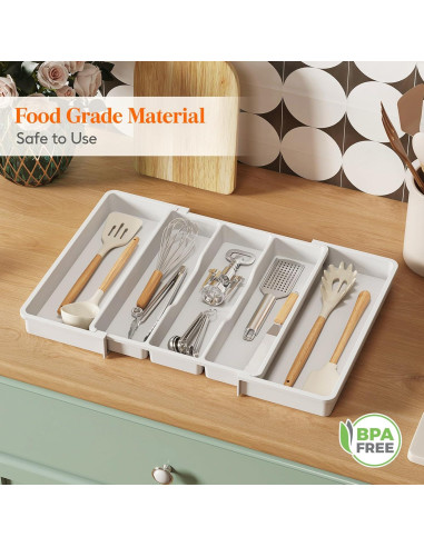 Organizador de Cubiertos Lifewit Expandible 2 Piezas Blanco