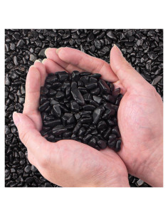 Grava Negra para Acuario EZEELAI 0.5 Kg 5-7mm Chips Naturales