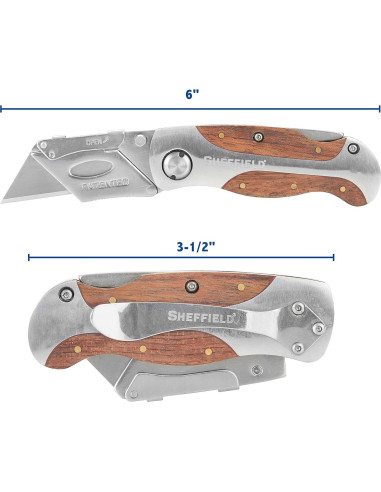 Cuchillo Utility Plegable Sheffield 12115 con Mango de Madera