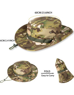 Sombrero Boonie UPF 50+ Verde Camo Unisex para Exterior 2