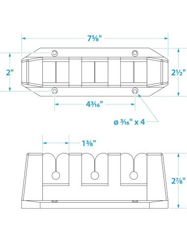 Soporte de Almacenamiento Seachoice para 3 Varas, ABS Negro