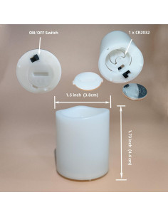 Paquete de 6 Velas Votivas LED Sin Llama Jingtech 3.81cm 2