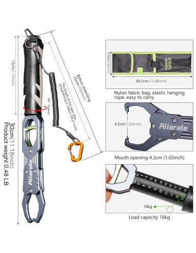Agarrador de Labios de Pescado Aliarale 18 kg 360 Rotación